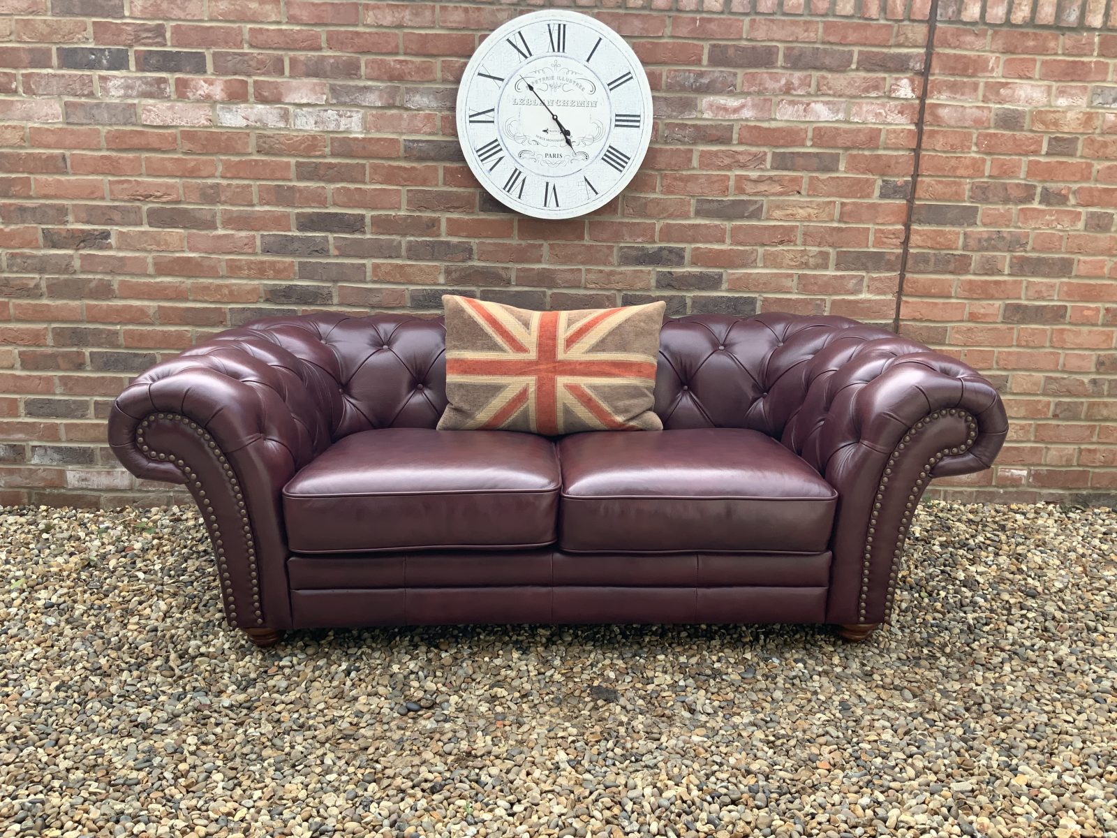 Claret Red Large 2 Seater Chesterfield Sofa. (Matching 3 Seater Available)
