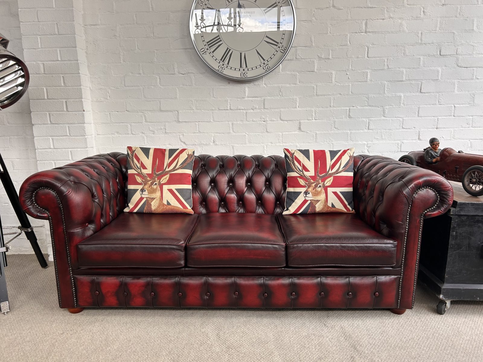 Classic Chesterfield Sofa.  (One of a Matching Pair)