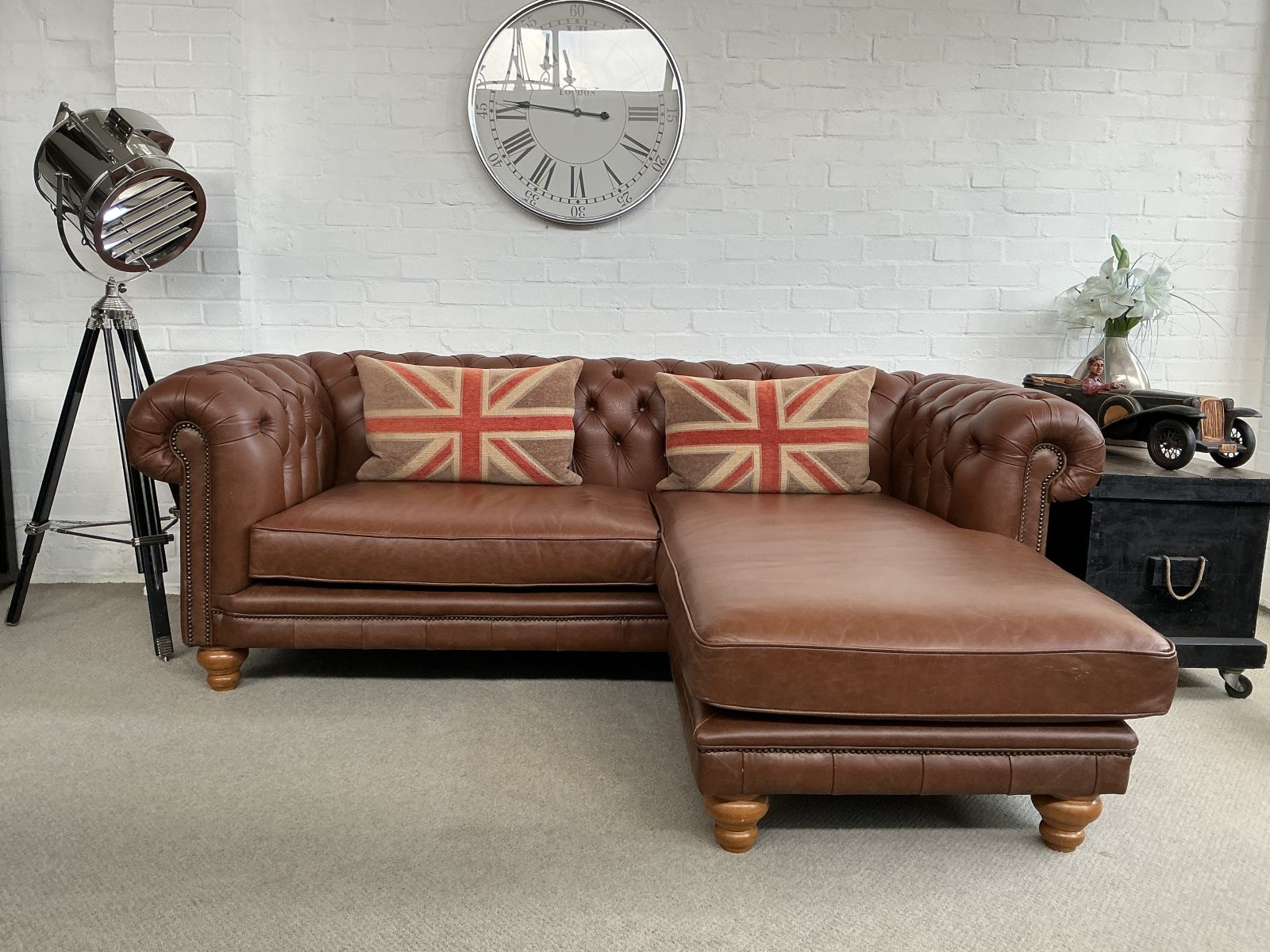 Sofa / Chaise Lounge by Distinctive Chesterfields.
